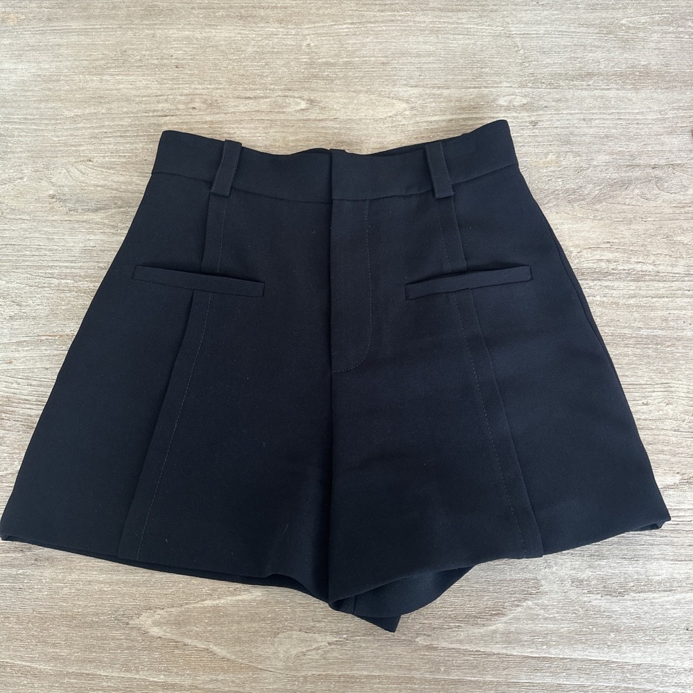 Zara High Waisted Tailored Hot Shorts Size S Seam Detail Minimalist